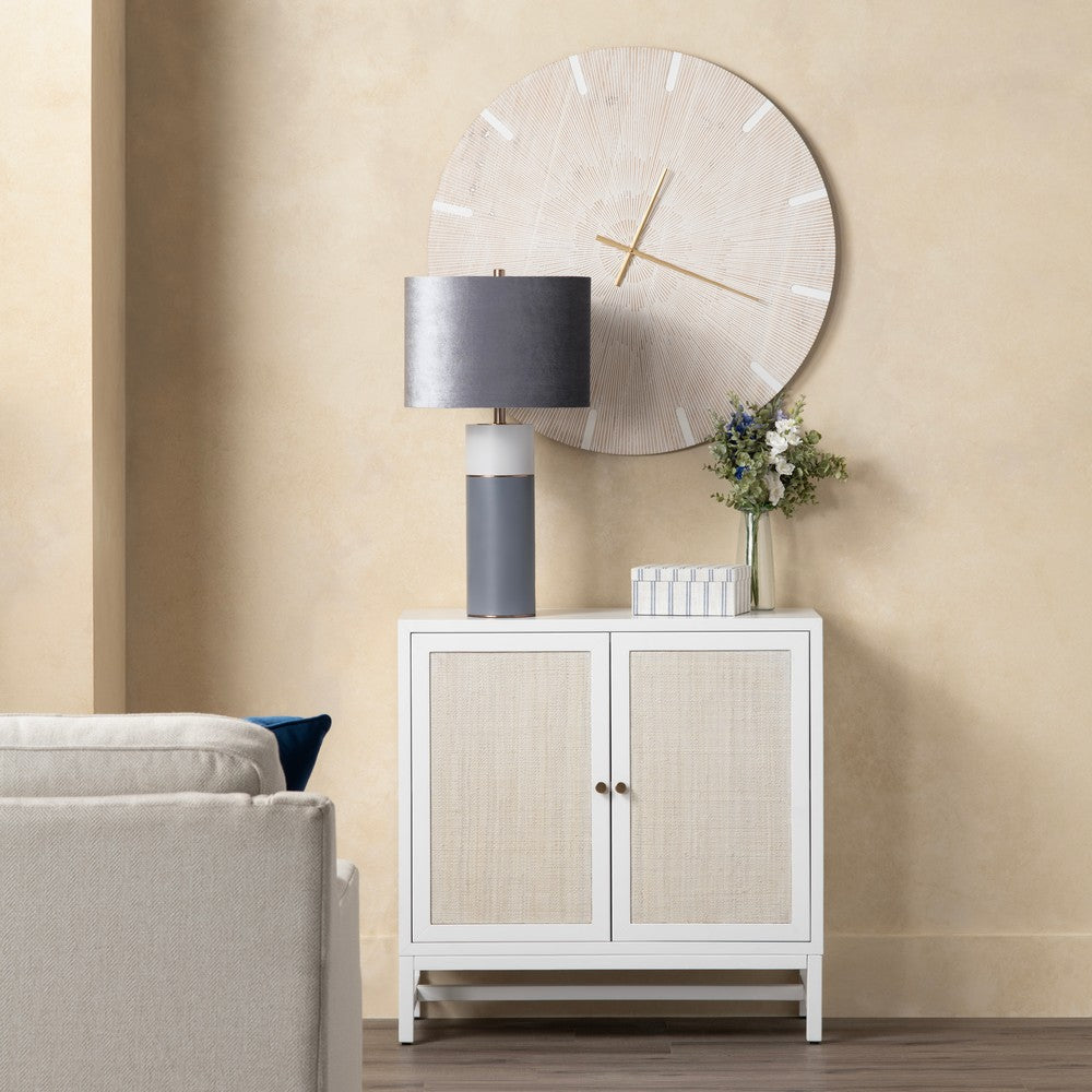 Crestview Seny Cabinet | 2 Rattan Doors | 36" Wide Whitewash Finish