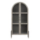 Crestview Feo Curio Cabinet | 2 Arch Glass Doors | 80’’ | Khaki Brown CCL-CVFDR1157