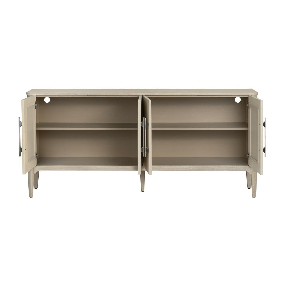 Crestview Seo Sideboard Cabinet | 4 Door w Shelves | 74’’ Beige CCL-CVFDR1158