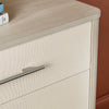 Crestview Seo 3 Drawer Oversize Nightstand Chest | Off White Raffia Tan CCL-CVFDR1159