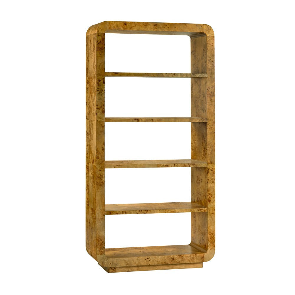 Crestview Miny Bookcase Etagere | 4 Shelf | Round Edge | Natural Brown