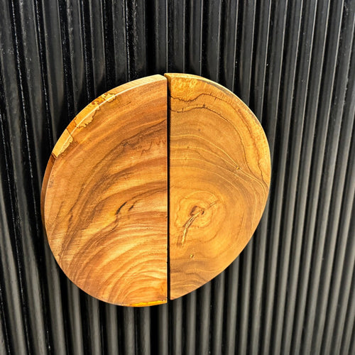 Crestview Paly Sideboard Buffet Cabinet | 82" | 4 Ridged Doors | Black