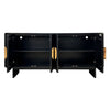 Crestview Paly Sideboard Buffet Cabinet | 82’’ | 4 Ridged Doors | Black CCL-CVFDR1171
