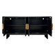 Crestview Paly Sideboard Buffet Cabinet | 82’’ | 4 Ridged Doors | Black CCL-CVFDR1171