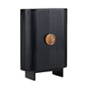 Crestview Paly Tall Cabinet | 2 Ridged Doors w Wood Handles | Black