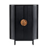 Crestview Paly Tall Cabinet | 2 Ridged Doors w Wood Handles | Black CCL-CVFDR1172