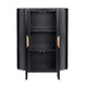 Crestview Paly Tall Cabinet | 2 Ridged Doors w Wood Handles | Black CCL-CVFDR1172