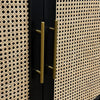 Crestview Siny 46" Cabinet | 2 Rattan Doors | Polished Black Wood