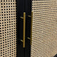 Crestview Siny 46" Cabinet | 2 Rattan Doors | Polished Black Wood