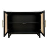 Crestview Siny 46’’ Cabinet | 2 Rattan Doors | Polished Black Wood CCL-CVFDR1176