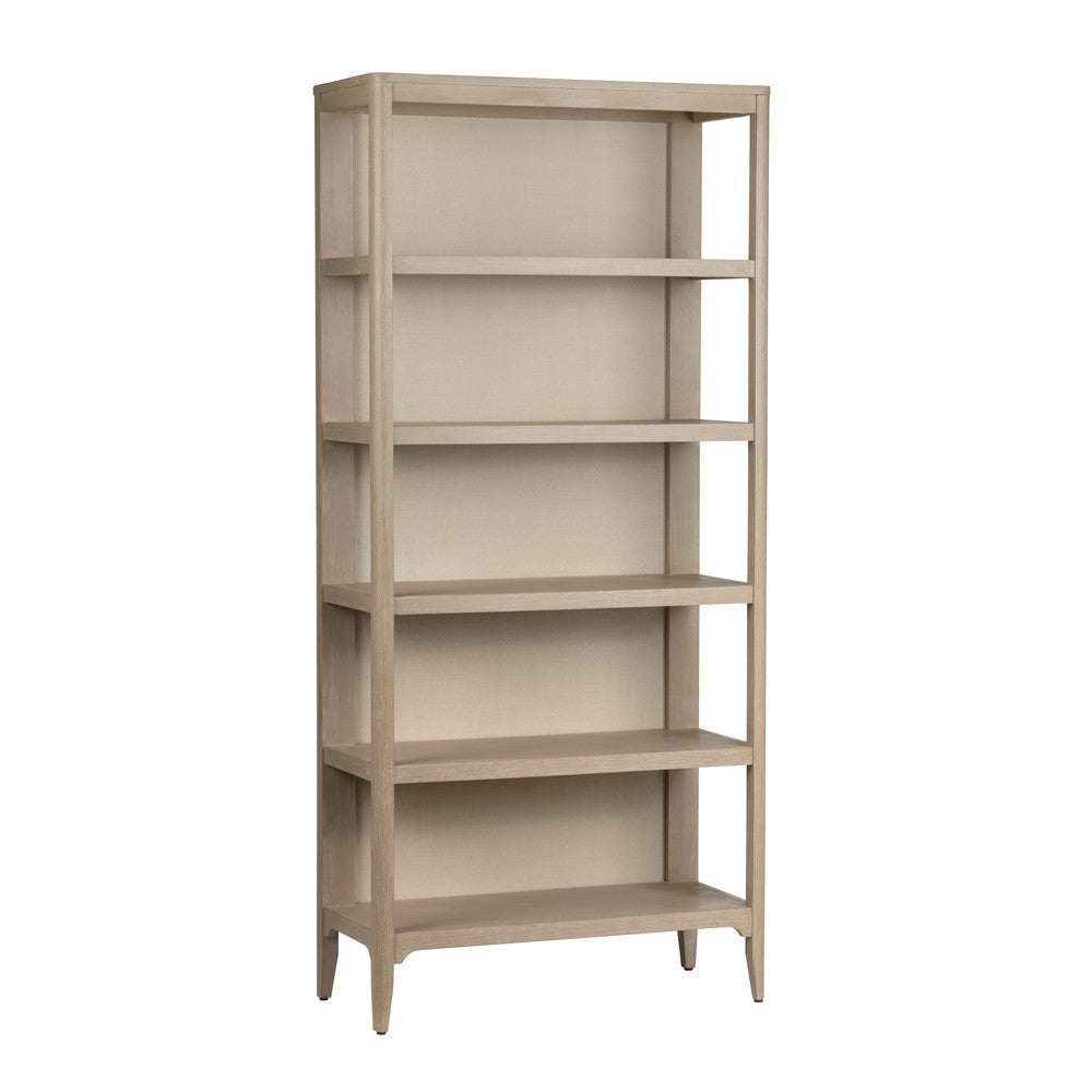 Crestview Seo Etagere Bookcase | 5 Shelves | Raffia Back | Tan Brown CCL-CVFDR1201