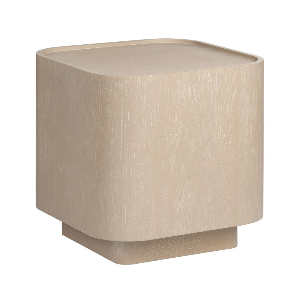Ozy Side End Table | 22’’ Tray Top | Rounded Square Base | Solid Wood CCL-CVFDR1203