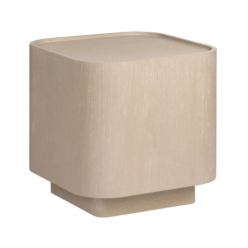 Ozy Side End Table | 22" Tray Top | Rounded Square Base | Solid Wood