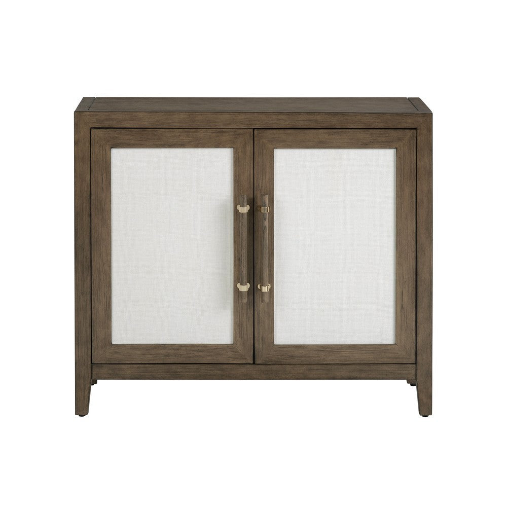 Crestview Finy 39’’ Media Cabinet | 2 White Cane Rattan Doors | Brown CCL-CVFDR1205