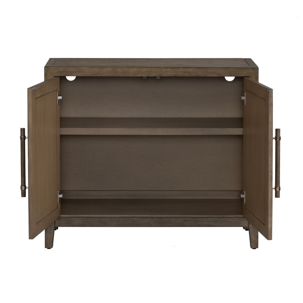 Crestview Finy 39’’ Media Cabinet | 2 White Cane Rattan Doors | Brown CCL-CVFDR1205