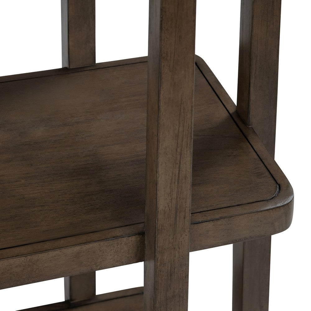 Crestview Decy Etagere Bookcase w 5 Open Shelves | Round Edges | Brown CCL-CVFDR1207