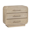 Crestview Bry Accent Chest Nightstand| 3 Drawers w Handles | Tan Brown
