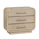 Crestview Bry Accent Chest Nightstand| 3 Drawers w Handles | Tan Brown