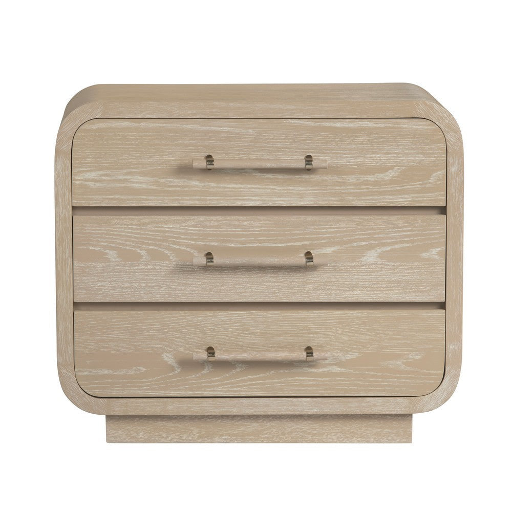Crestview Bry Accent Chest Nightstand| 3 Drawers w Handles | Tan Brown CCL-CVFDR1211