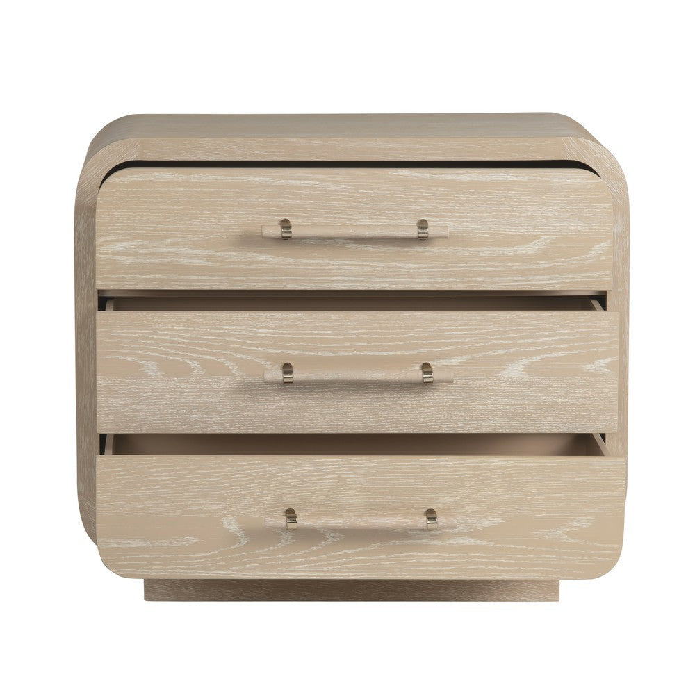 Crestview Bry Accent Chest Nightstand| 3 Drawers w Handles | Tan Brown CCL-CVFDR1211