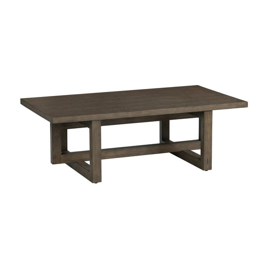 Crestview Lexy Coffee Table | 52" Top w Interlocking Base | Brown