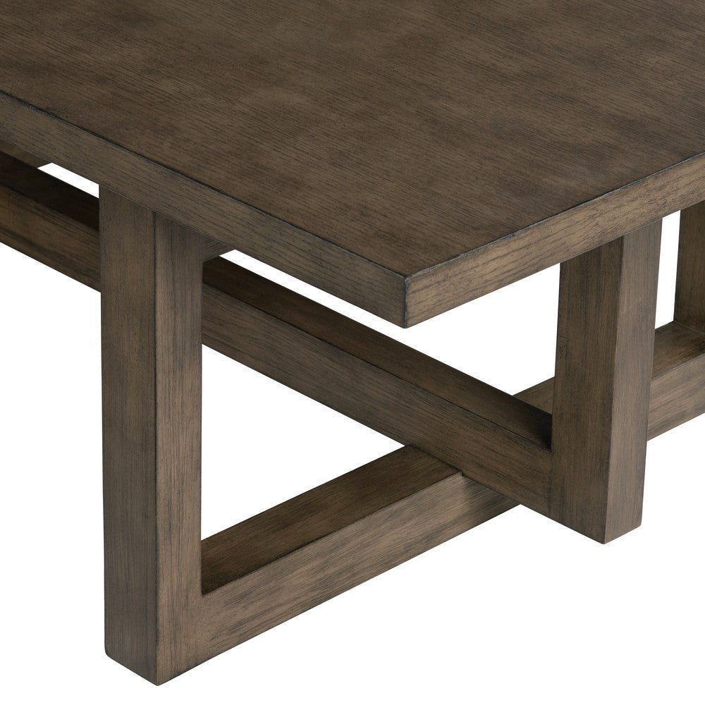 Crestview Lexy Coffee Table | 52’’ Top w Interlocking Base | Brown CCL-CVFDR1214