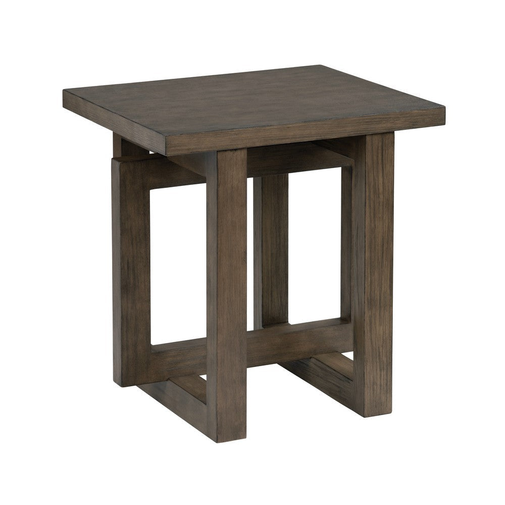 Crestview Lexy Side End Table | 22" Top | Interlocking Base | Brown