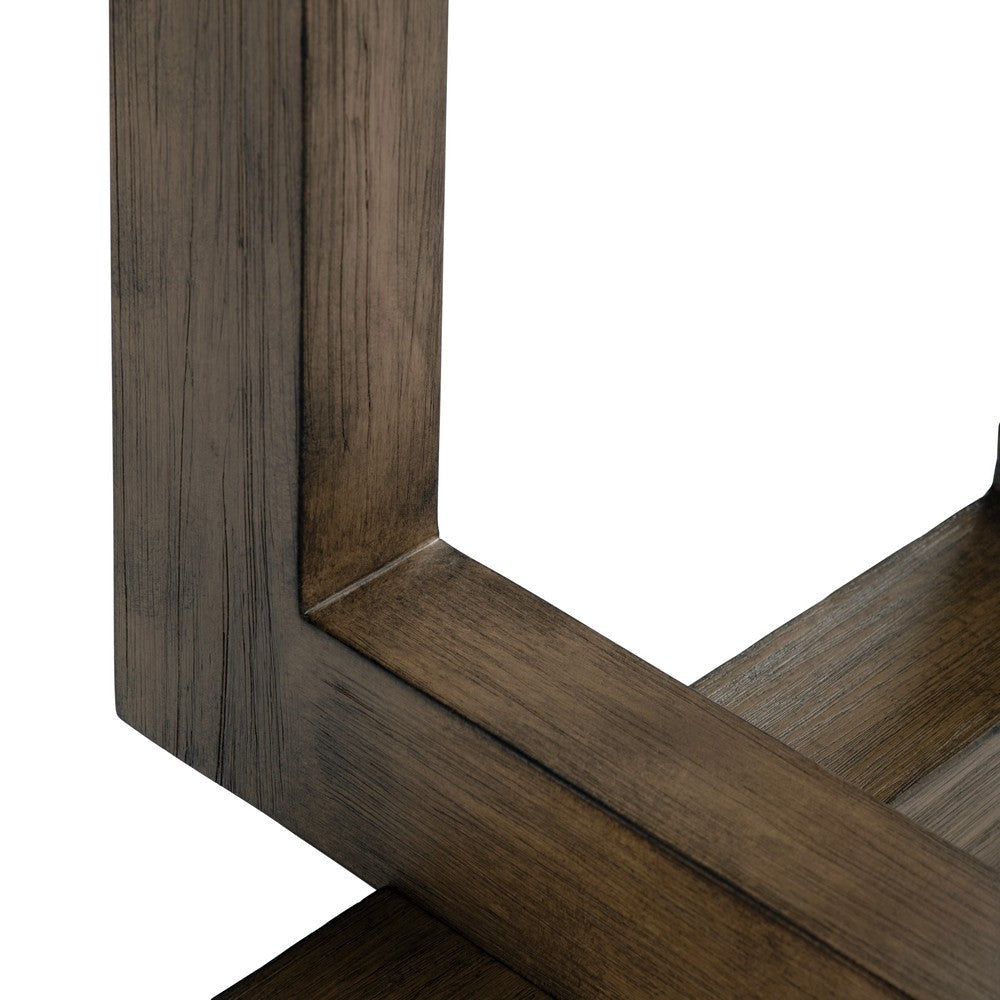 Crestview Lexy Side End Table | 22’’ Top | Interlocking Base | Brown CCL-CVFDR1215