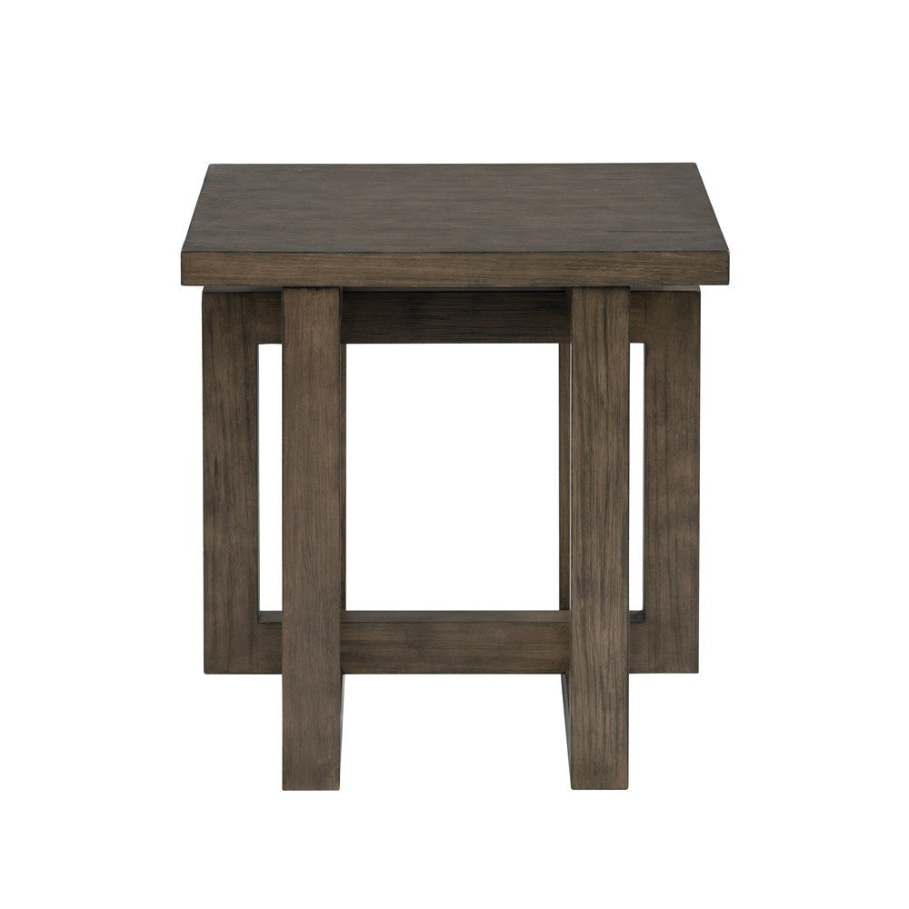Crestview Lexy Side End Table | 22’’ Top | Interlocking Base | Brown CCL-CVFDR1215