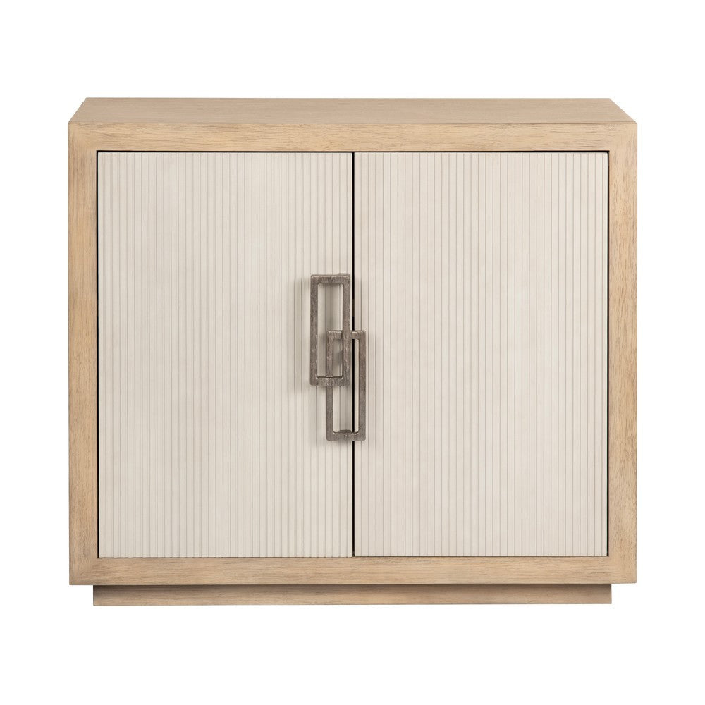 Crestview Hex Cabinet | 40’’ | 2 Cream Doors w Nickel Handles | Tan Brown CCL-CVFDR1218