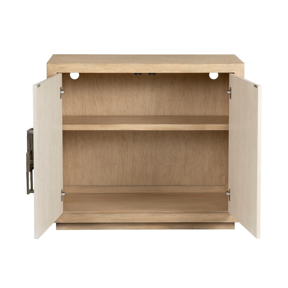 Crestview Hex Cabinet | 40’’ | 2 Cream Doors w Nickel Handles | Tan Brown CCL-CVFDR1218