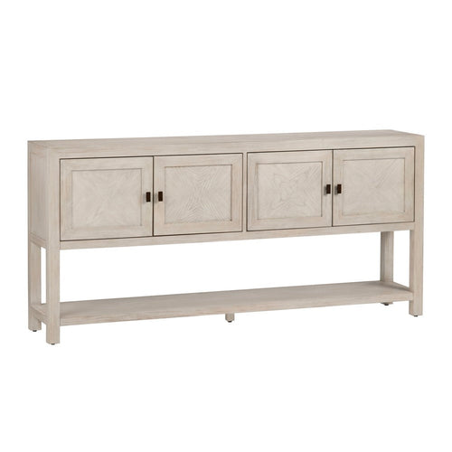 Crestview Saly Sofa Console Table | 72" | 4 Doors & Shelf | Light Gray