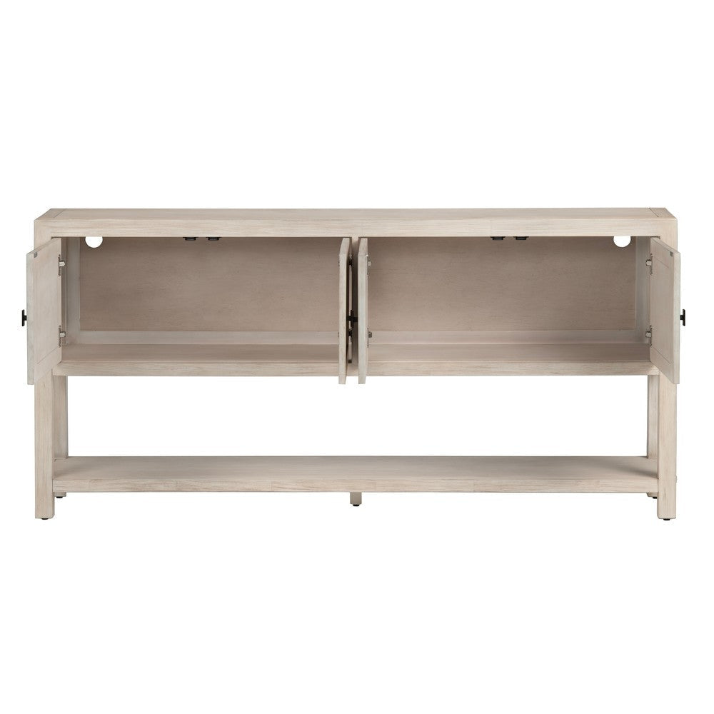 Crestview Saly Sofa Console Table | 72’’ | 4 Doors & Shelf | Light Gray CCL-CVFDR1219