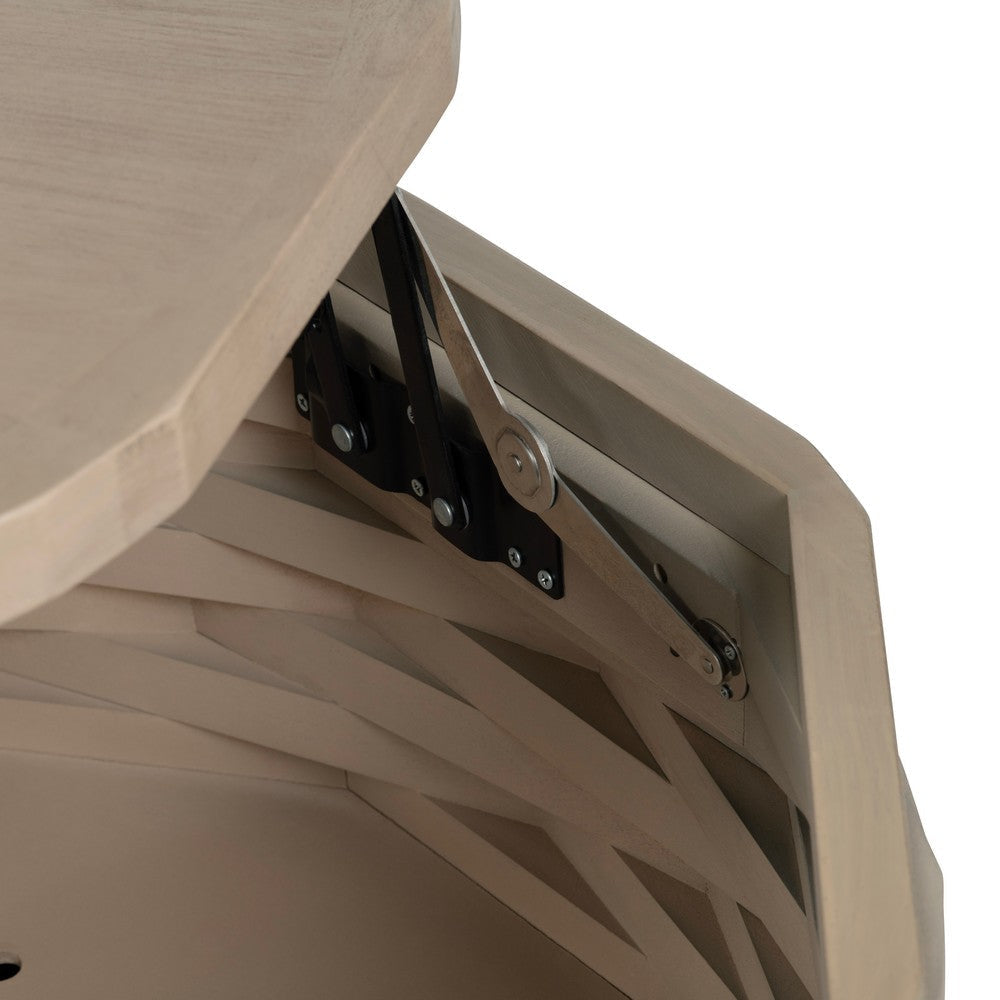Crestview Baky Coffee Table | 39’’ Lift Top | Beige Interwoven Art Base CCL-CVFDR1220