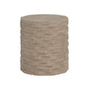 Crestview Baky Side End Table | 21" Round | Beige Interwoven Art Base