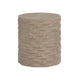 Crestview Baky Side End Table | 21" Round | Beige Interwoven Art Base