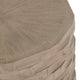 Crestview Baky Side End Table | 21’’ Round | Beige Interwoven Art Base CCL-CVFDR1221
