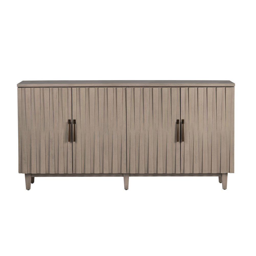 Crestview Tely 4 Door Sideboard Buffet Cabinet | 76’’ | Tan Brown CCL-CVFDR1222