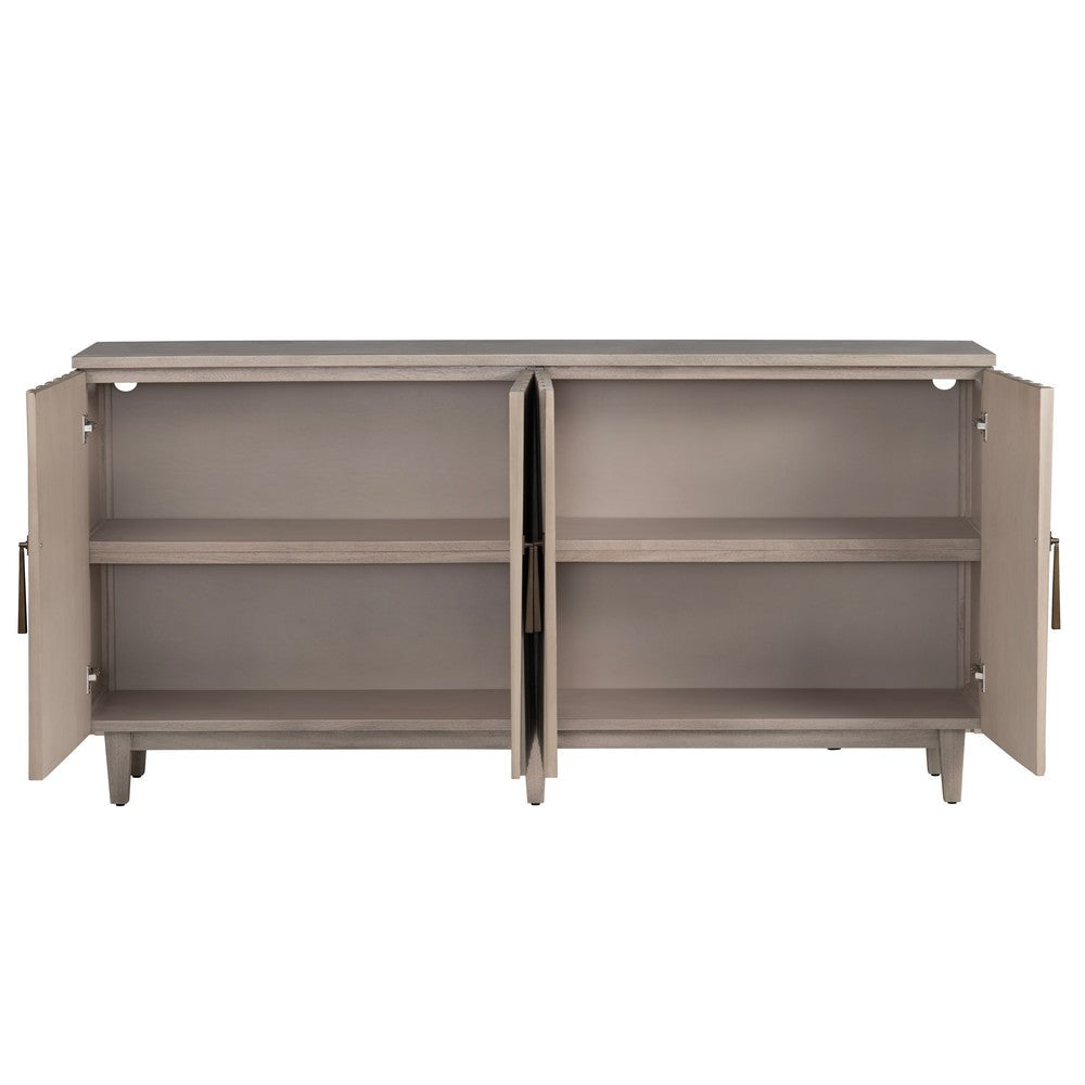 Crestview Tely 4 Door Sideboard Buffet Cabinet | 76’’ | Tan Brown CCL-CVFDR1222