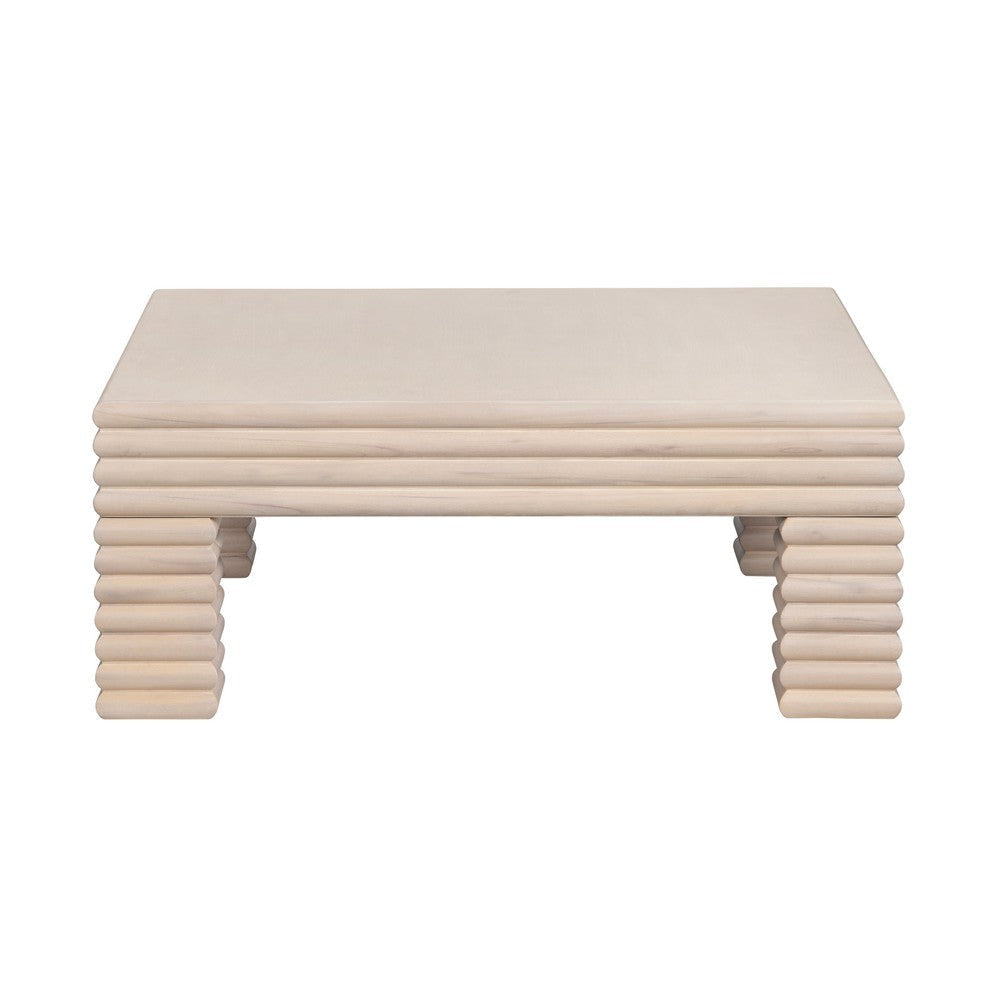 Crestview Pia Coffee Table | 42’’ Square Top | Cream Reeded Base CCL-CVFDR1224