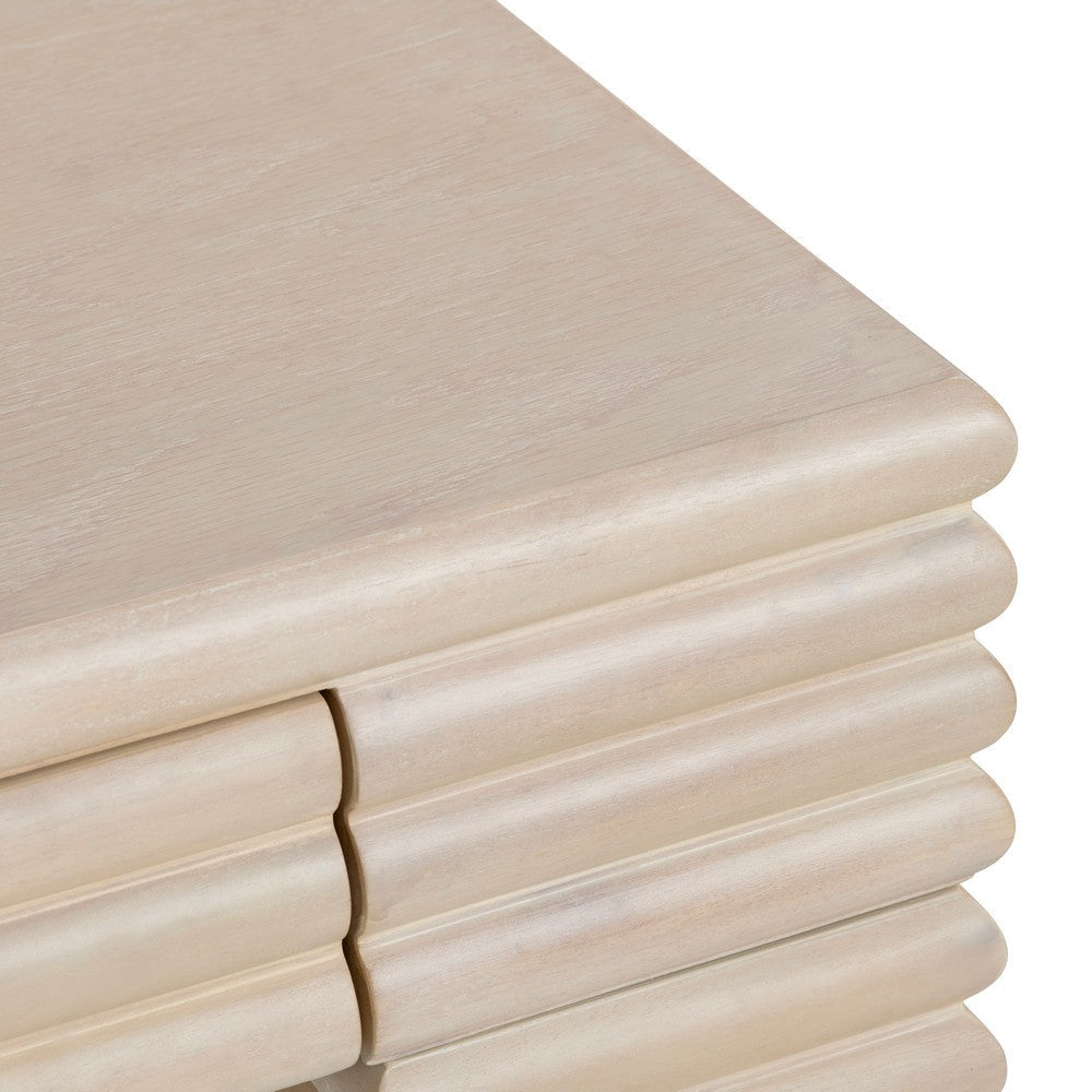 Crestview Pia Sofa Console Table | 64’’ | 2 Drawers | Cream Reeded Base CCL-CVFDR1226