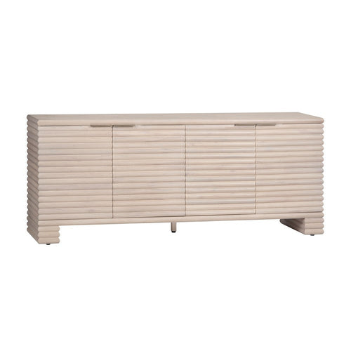 Crestview Pia Media Cabinet Credenza | 80" | Cream 4 Reeded Doors