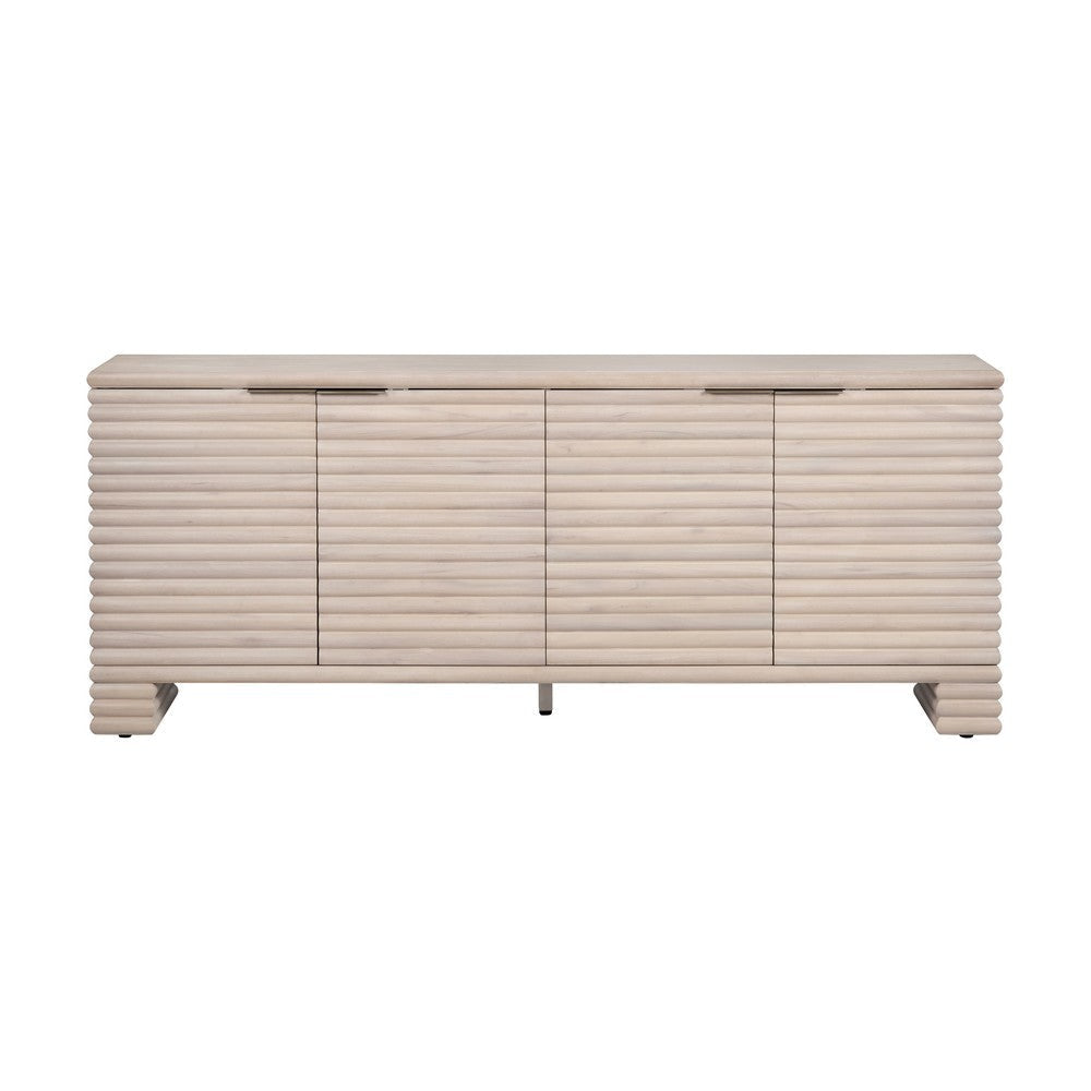 Crestview Pia Media Cabinet Credenza | 80’’ | Cream 4 Reeded Doors CCL-CVFDR1228