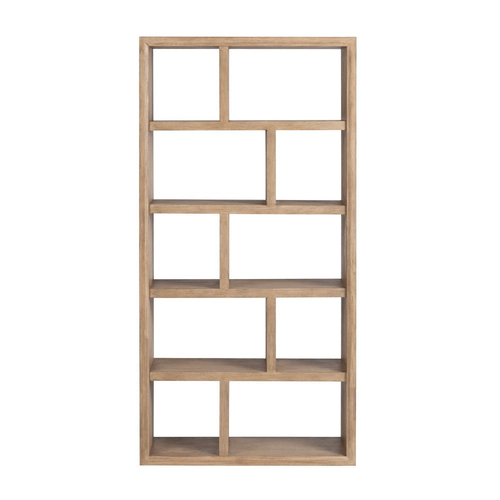 Crestview Jez Etagere Bookcase w 10 Geometric Shelves | Natural Brown CCL-CVFDR1233