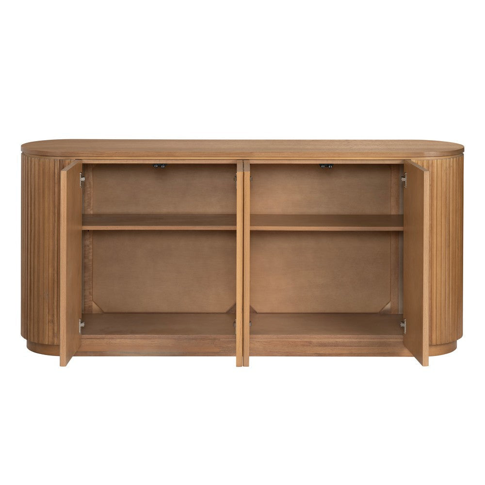 Crestview Emy Sideboard Console | 4 Doors 2 Shelves | Brown 72’’ CCL-CVFDR1240