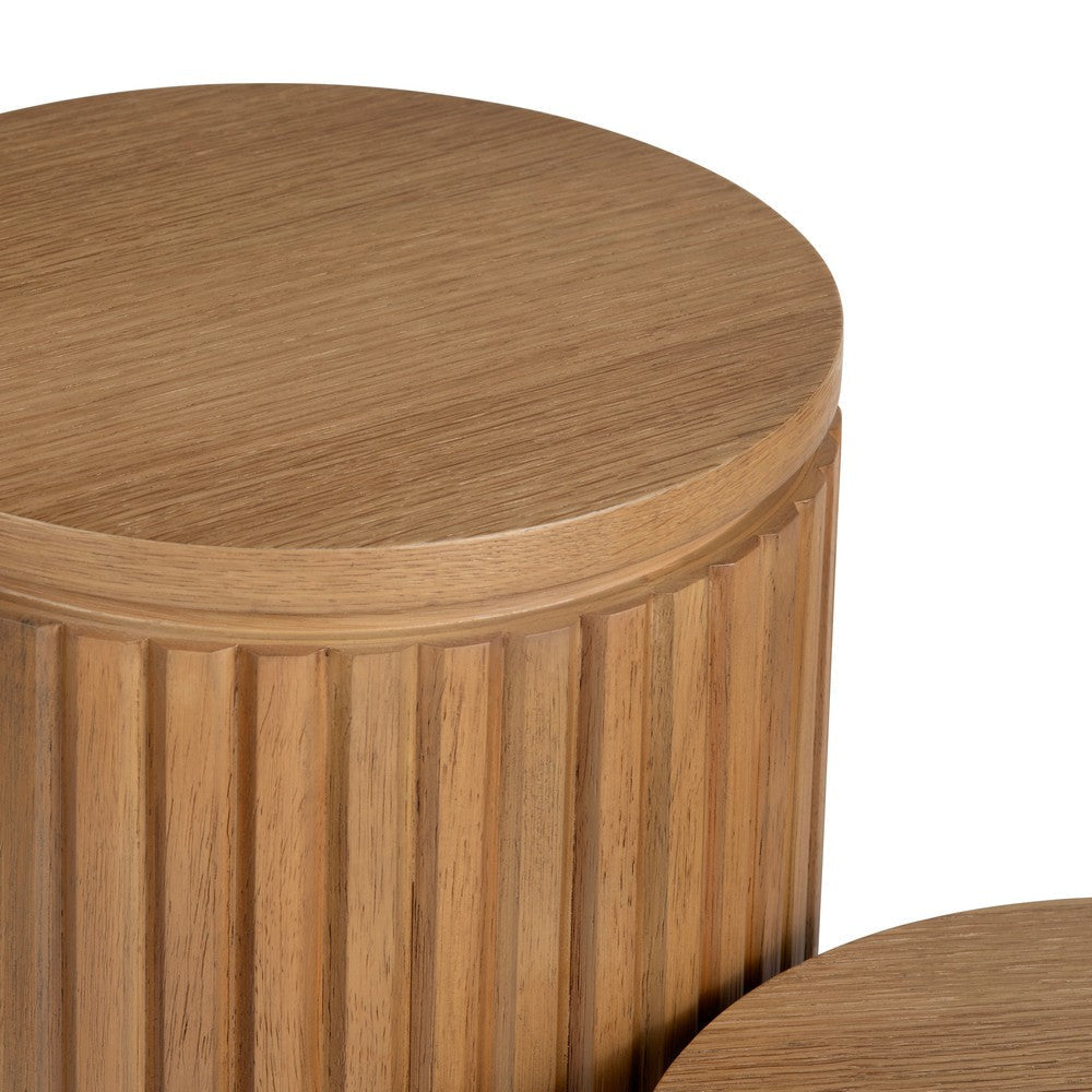 Crestview Emy Plant Stand Set of 2 | Brown | Tall Cylindrical Vertical Slats CCL-CVFDR1241
