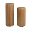 Crestview Emy Plant Stand Set of 2 | Brown | Tall Cylindrical Vertical Slats CCL-CVFDR1241