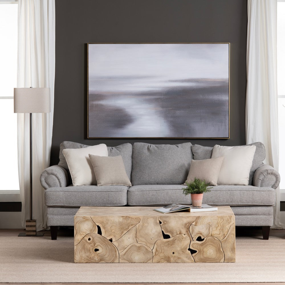 Crestview Tora Coffee Table | 55" Rectangular | Patchwork Tan Brown