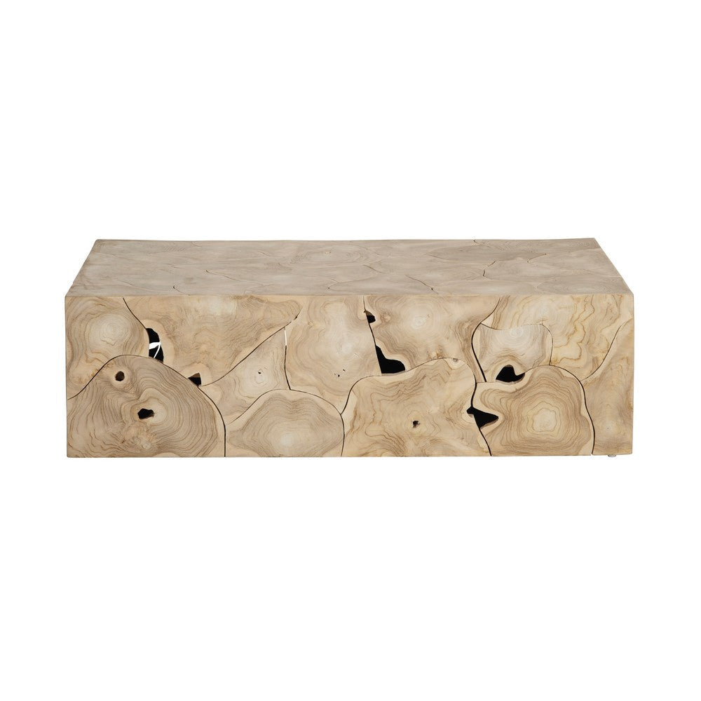 Crestview Tora Coffee Table | 55’’ Rectangular | Patchwork Tan Brown CCL-CVFDR1242