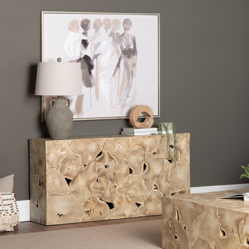 Crestview Tora Console Sofa Table | 60" Rectangular | Tan Brown